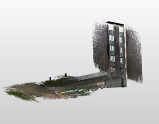 Point cloud capture of 701 Lake Hinsdale driveway after extraneous objects are removed from the scene.